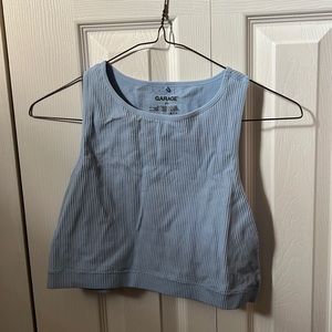 blue cropped tank top from garage, size large, worn once